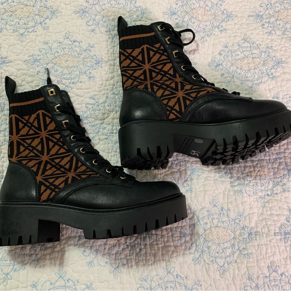 Antonio Melani 20th Anniversary Collection Lace-up Combat Moto Boots 6.5 - Picture 3 of 5